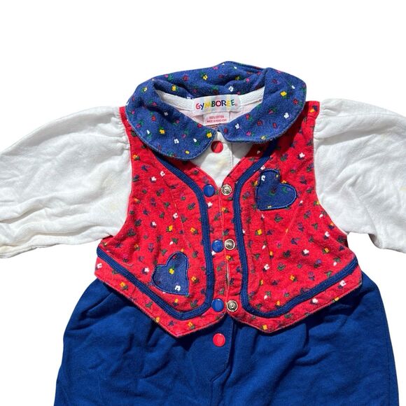 Vtg Rare Gymboree Rainbow Label Heart And Floral Print One Piece Sz Infant - Picture 7 of 16